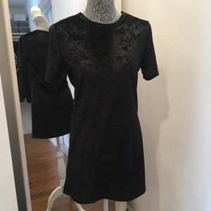 Black Crushed Velvet Mini Dress